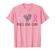 Load image into Gallery viewer, Peace Love Cure Pink Ribbon Breast Cancer Awareness Gifts T-Shirt