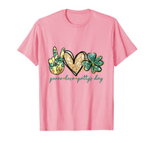 Load image into Gallery viewer, Peace love Patty's Day Clover TShirt St Patrick's Day Gifts T-Shirt612190