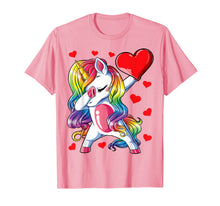 Load image into Gallery viewer, Dabbing Unicorn Heart Valentines Day Girls Kids Rainbow Gift T-Shirt-1301008