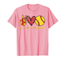 Load image into Gallery viewer, Peace Love Softball Cute Softball Lovers Gifts TShirt400622