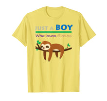 Load image into Gallery viewer, Funny shirts V-neck Tank top Hoodie sweatshirt usa uk au ca gifts for Funny Sloth Gift Shirt Just A Boy Who Loves Sloths Boys Tee 3371092