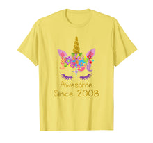 Load image into Gallery viewer, Funny shirts V-neck Tank top Hoodie sweatshirt usa uk au ca gifts for Cute 11th Birthday Unicorn Girls Tshirt, Awesome since 2008 1012434