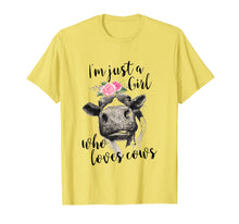 Load image into Gallery viewer, Funny shirts V-neck Tank top Hoodie sweatshirt usa uk au ca gifts for Cow Floral I'm Just A Girl Who Loves Cows Farmer T Shirt 329236
