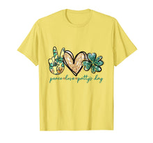 Load image into Gallery viewer, Peace love Patty's Day Clover TShirt St Patrick's Day Gifts T-Shirt612190