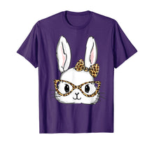 Load image into Gallery viewer, Bunny Rabbit Glasses Leopard Print Easter TShirt T-Shirt192077