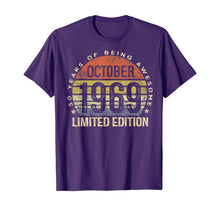 Load image into Gallery viewer, Born October 1969 Limited Edition Bday Gifts 50th Birthday T-Shirt 103186