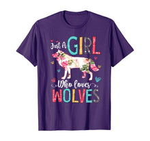 Load image into Gallery viewer, Wolf Gift Girls Just A Girl Who Loves Wolves Funny Wolf T-Shirt-128752