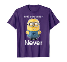 Load image into Gallery viewer, Despicable Me Minions Me Sarcastic Never Graphic T-Shirt 185800