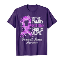 Load image into Gallery viewer, Pancreatic Cancer Family No One Fights Alone Awareness Gift T-Shirt