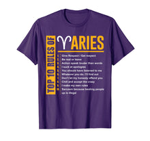 Load image into Gallery viewer, Birthday Gifts - Top 10 Rules Of Aries Zodiac T-Shirt