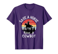 Load image into Gallery viewer, Funny shirts V-neck Tank top Hoodie sweatshirt usa uk au ca gifts for Horse Riding Tee Save a Horse Ride A Cowboy T-Shirt 646271