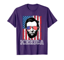 Load image into Gallery viewer, 4th of July Shirt Merica Abe Abraham Lincoln USA Flag Tshirt 250154