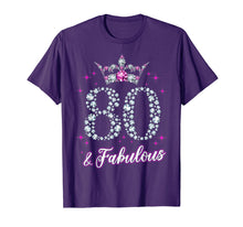 Load image into Gallery viewer, Womens 80 And Fabulous 1939 80th Birthday Gift T-Shirt