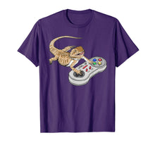 Load image into Gallery viewer, Bearded Dragon Playing Video Game Reptiles Pagona Gamers T-Shirt-81726
