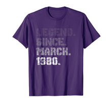 Load image into Gallery viewer, Born In March 1980 Legend 40 Years Old 40th Birthday Gift T-Shirt-4001171