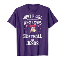 Load image into Gallery viewer, Softball And Jesus Gifts for Girls Women T-Shirt-3154895