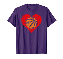 Load image into Gallery viewer, Sports Basketball Ball Red Love Shaped Heart Valentines Day T-Shirt-2174586