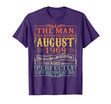 Load image into Gallery viewer, 1969 Man Myth Legend August 50th Bday Gifts 50 yrs old T-Shirt 250943