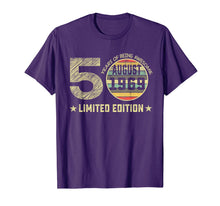 Load image into Gallery viewer, 50th Birthday Gifts 50 Years Old August 1969 Limited Edition T-Shirt 165163