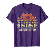Load image into Gallery viewer, Born August 1979 Limited Edition Bday Gifts 40th Birthday T-Shirt 116205