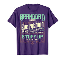 Load image into Gallery viewer, Mens Granddad Knows Everything Funny Granddad Christmas Gifts T-Shirt-1654539