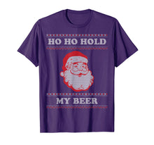 Load image into Gallery viewer, Funny shirts V-neck Tank top Hoodie sweatshirt usa uk au ca gifts for Ugly Christmas Santa, Ho Ho Hold My Beer T-Shirt 103095