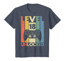 Load image into Gallery viewer, Level 18 Unlocked Tshirt 18th Video Gamer Birthday Boy Gifts