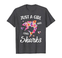 Load image into Gallery viewer, Funny shirts V-neck Tank top Hoodie sweatshirt usa uk au ca gifts for Just A Girl Who Loves Sharks Women Shark Lover Gift T-Shirt 1233978