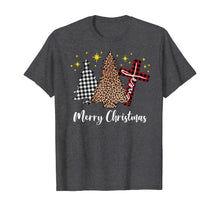 Load image into Gallery viewer, Funny shirts V-neck Tank top Hoodie sweatshirt usa uk au ca gifts for Plaid Xmas Tree Christian Cross Jesus Merry Christmas T-Shirt 794336