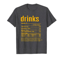 Load image into Gallery viewer, Thanksgiving Drinks Nutritional Facts T-Shirt