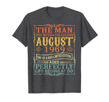 Load image into Gallery viewer, 1969 Man Myth Legend August 50th Bday Gifts 50 yrs old T-Shirt 250943