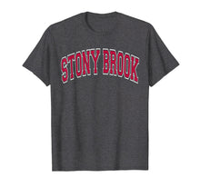 Load image into Gallery viewer, Stony Brook Ny T Shirt - Varsity Style Dark Red Text