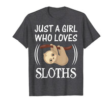 Load image into Gallery viewer, Funny shirts V-neck Tank top Hoodie sweatshirt usa uk au ca gifts for Just a Girl Who Loves Sloths - Lazy Sloth Lover T-Shirt Gift 3542689