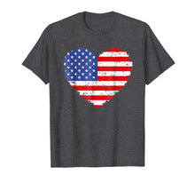 Load image into Gallery viewer, Usa Flag Heart T Shirt 4th July Red White Blue Stars Stripes