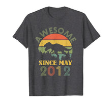 Load image into Gallery viewer, Awesome Since May 2012- Gifts 7th Birthday Dinosaur T-Shirt