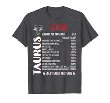 Load image into Gallery viewer, Taurus Facts T-Shirt Zodiac Taurus Birthday Gifts Shirt