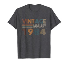 Load image into Gallery viewer, Retro Vintage January 1984 T-Shirt 35th Birthday Gift Tee 836152