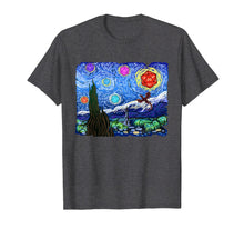 Load image into Gallery viewer, Tabletop Gaming Gift Shirt Starry Night Dragons D20 Dice Tee