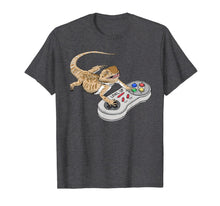 Load image into Gallery viewer, Bearded Dragon Playing Video Game Reptiles Pagona Gamers T-Shirt-81726