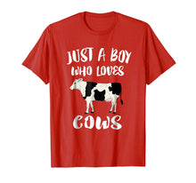 Load image into Gallery viewer, Funny shirts V-neck Tank top Hoodie sweatshirt usa uk au ca gifts for Just A Boy Who Loves Cows T-Shirt Animal Lover Farm Gift 1585747