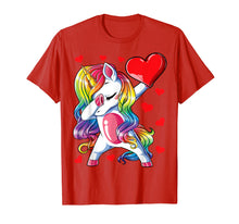Load image into Gallery viewer, Funny shirts V-neck Tank top Hoodie sweatshirt usa uk au ca gifts for Dabbing Unicorn Heart T shirt Valentines Day Girls Rainbow 1884270