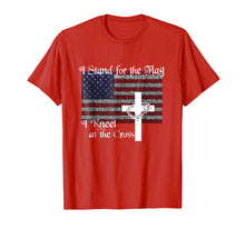 Load image into Gallery viewer, I Stand For The Flag, I Kneel At The Cross T-Shirt