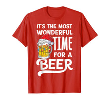 Load image into Gallery viewer, Funny shirts V-neck Tank top Hoodie sweatshirt usa uk au ca gifts for It's The Most Wonderful Time For A Beer Christmas Santa Hat T-Shirt 212012