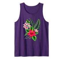 Load image into Gallery viewer, Aloha Island Vibes Hawaiian Hibiscus Flower and Palm Graphic Tank Top 567607