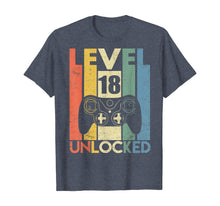 Load image into Gallery viewer, Level 18 Unlocked Tshirt 18th Video Gamer Birthday Boy Gifts