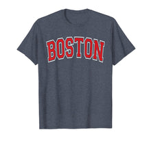 Load image into Gallery viewer, Boston T Shirt - Varsity Style Red Text