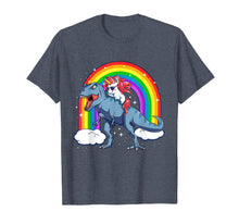 Load image into Gallery viewer, Unicorn Riding T Rex Dinosaur T Shirt Unicorns Rainbow Gifts