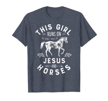 Load image into Gallery viewer, This Girl Runs On Jesus And Horses T Shirt Horse Women Gifts