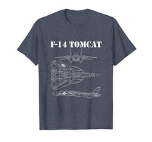 Load image into Gallery viewer, Vintage White F14 Tomcat Airplane Schematic F-14 Jet T-Shirt-1167957