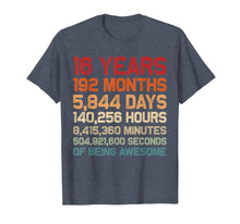 Load image into Gallery viewer, Vintage 16 Years of Being Awesome Unique 16th Birthday Gifts T-Shirt-1692777